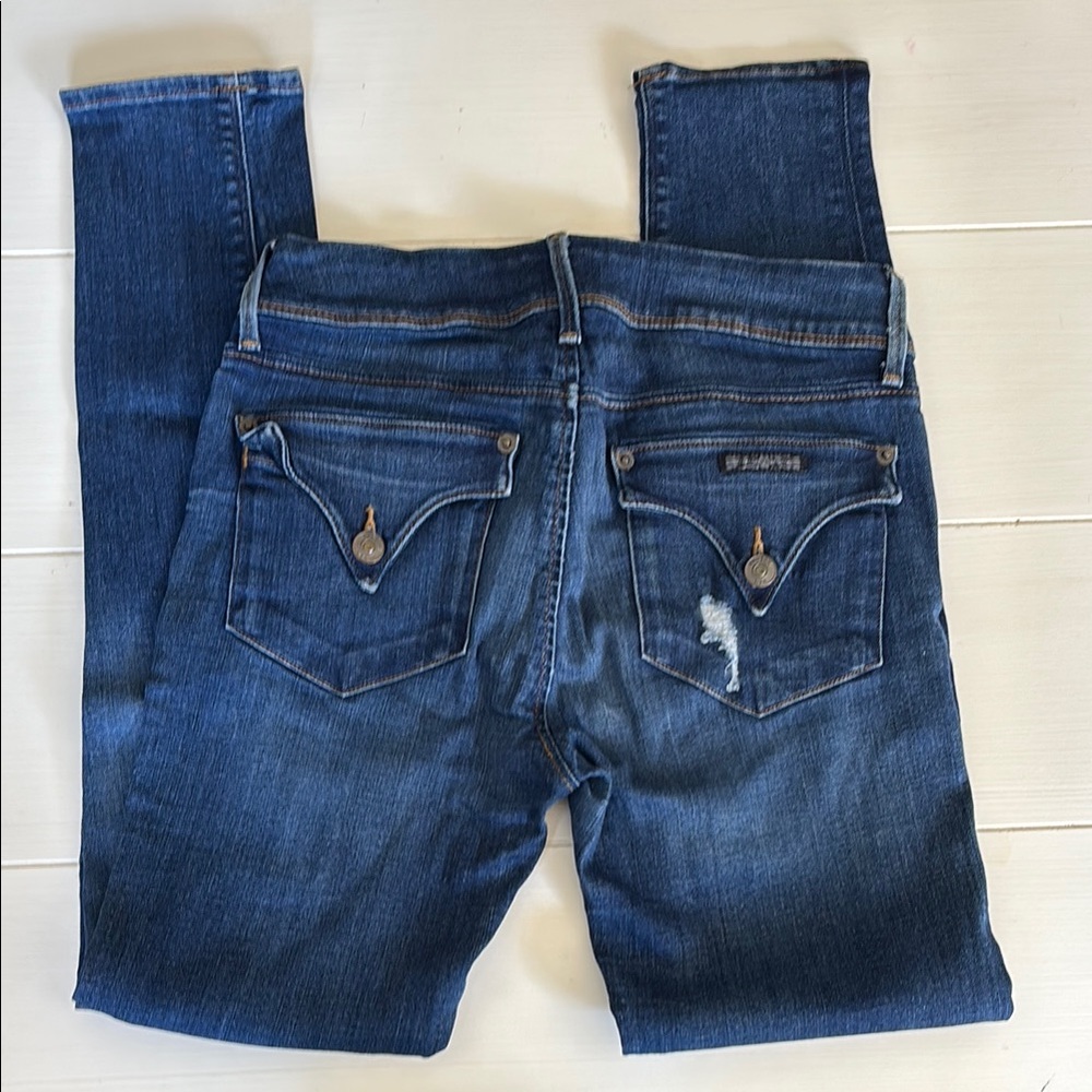 Hudson Blue Skinny Jeans with Distressed Details